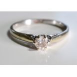 9CT WHITE GOLD SINGLE SOLITAIRE RING - TOTAL DIAMOND CONTENT APPROX: 0.30 CT.