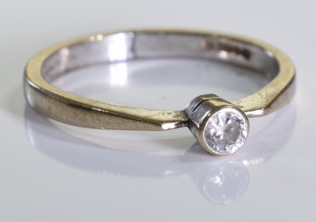 An 18ct White Gold Diamond Solitaire, One 0.2 carat brilliant cut diamond set in 18 carat white