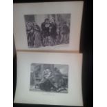 PAIR OF ENGRAVINGS c1900 OF PAINTINGS BY FRANK STONE (1800 - 1859) . "Mated" & "Bassanio Receiving