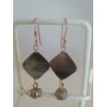 STERLING SILVER AND MOTHER OF PEARL DANGLE EARRINGS. Free Delivery Available On This Lot