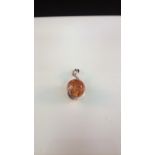 BRAND NEW STERLING SILVER DROP PENDANT WITH AN AMBER STONE Delightfully pretty brand new sterling