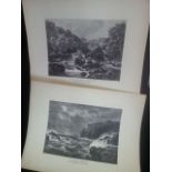 PAIR OF ENGRAVINGS c1900 OF PAINTINGS BY EDMUND GILL (1820 - 1894). "On The River Lledr, North