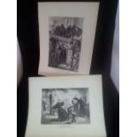 PAIR OF ENGRAVINGS c1900 OF PAINTINGS BY HENRY STACY MARKS (1829 - 1898) . "The Franciscan