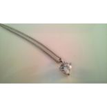 STUNNING CLEAR CRYSTAL HEART PENDANT ON SILVER TONE CHAIN A charming heart shaped clear crystal on a