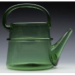 Arts & Crafts Green Glass Watering Can 19/20Th C.