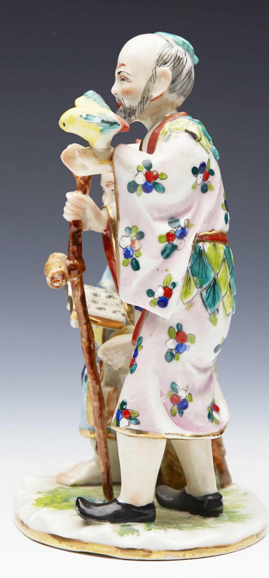 ANTIQUE CONTINENTAL PORCELAIN FIGURE OF TWO CHINESE ELDERS 19TH C. - Image 10 of 12