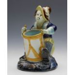 ANTIQUE ENGLISH HOLDCROFT MAJOLICA DRUMMER BOY TOOTHPICK HOLDER 19TH C.