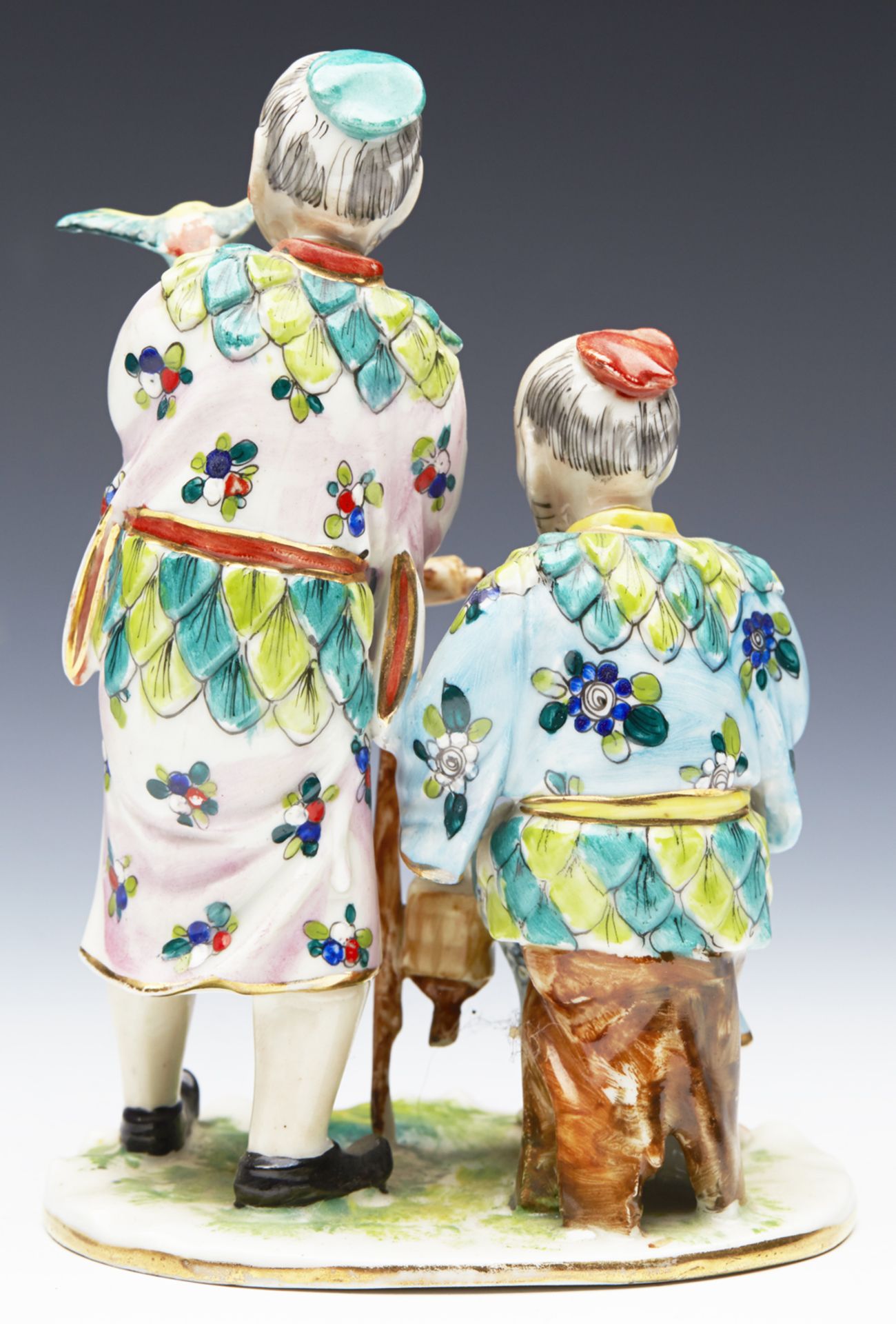 ANTIQUE CONTINENTAL PORCELAIN FIGURE OF TWO CHINESE ELDERS 19TH C. - Image 2 of 12