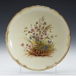 ANTIQUE DERBY HAND PAINTED FLORAL CABINET PLATE c.1882