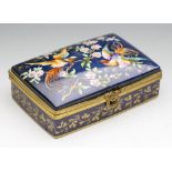 ANTIQUE PARIS DESIGN LIMOGES LIDDED CASKET WITH BIRDS LATE 19TH C.