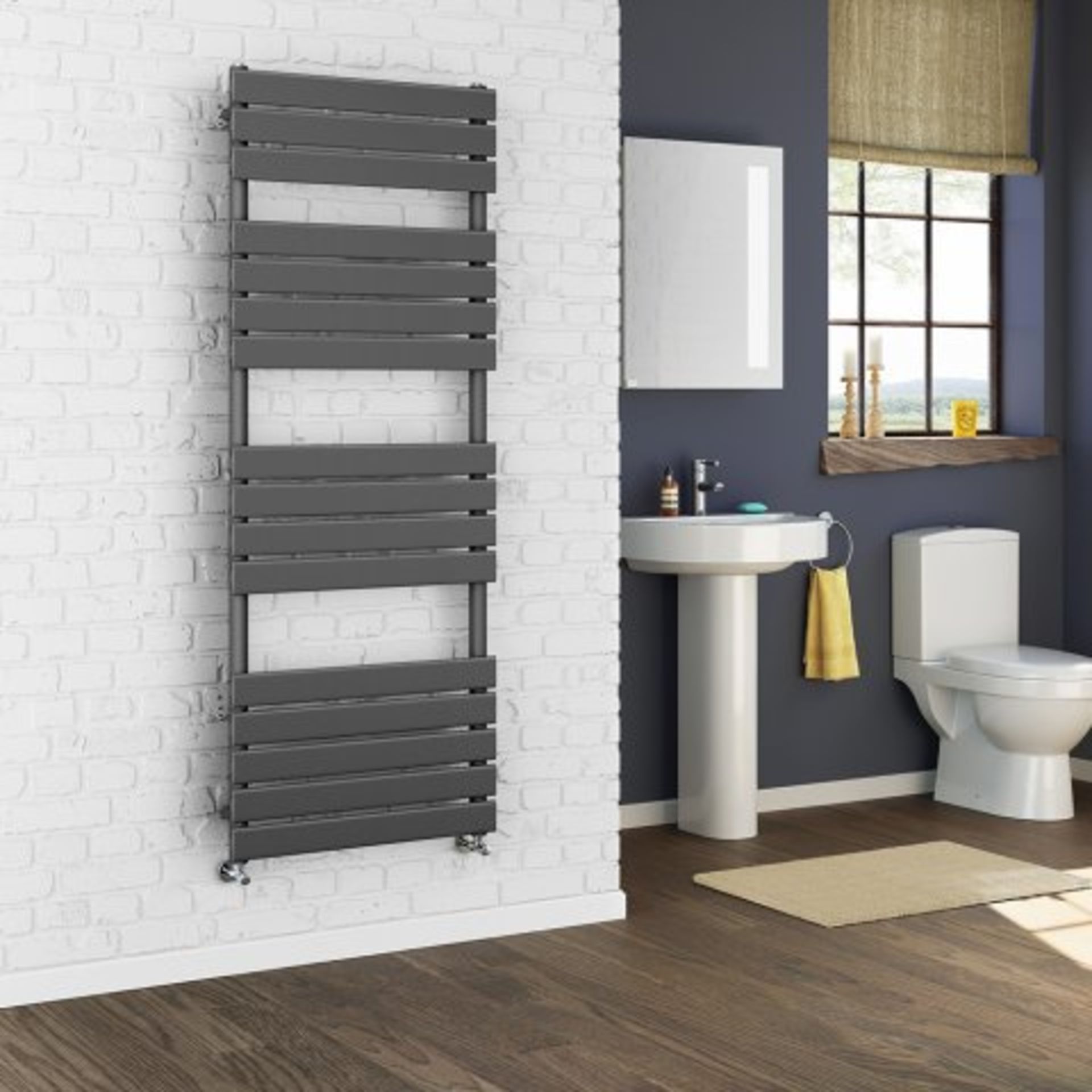 N69 - 1600x480mm Anthracite Double Oval Tube Vertical Radiator - Ember Premium. RRP £303.99. For - Image 3 of 3