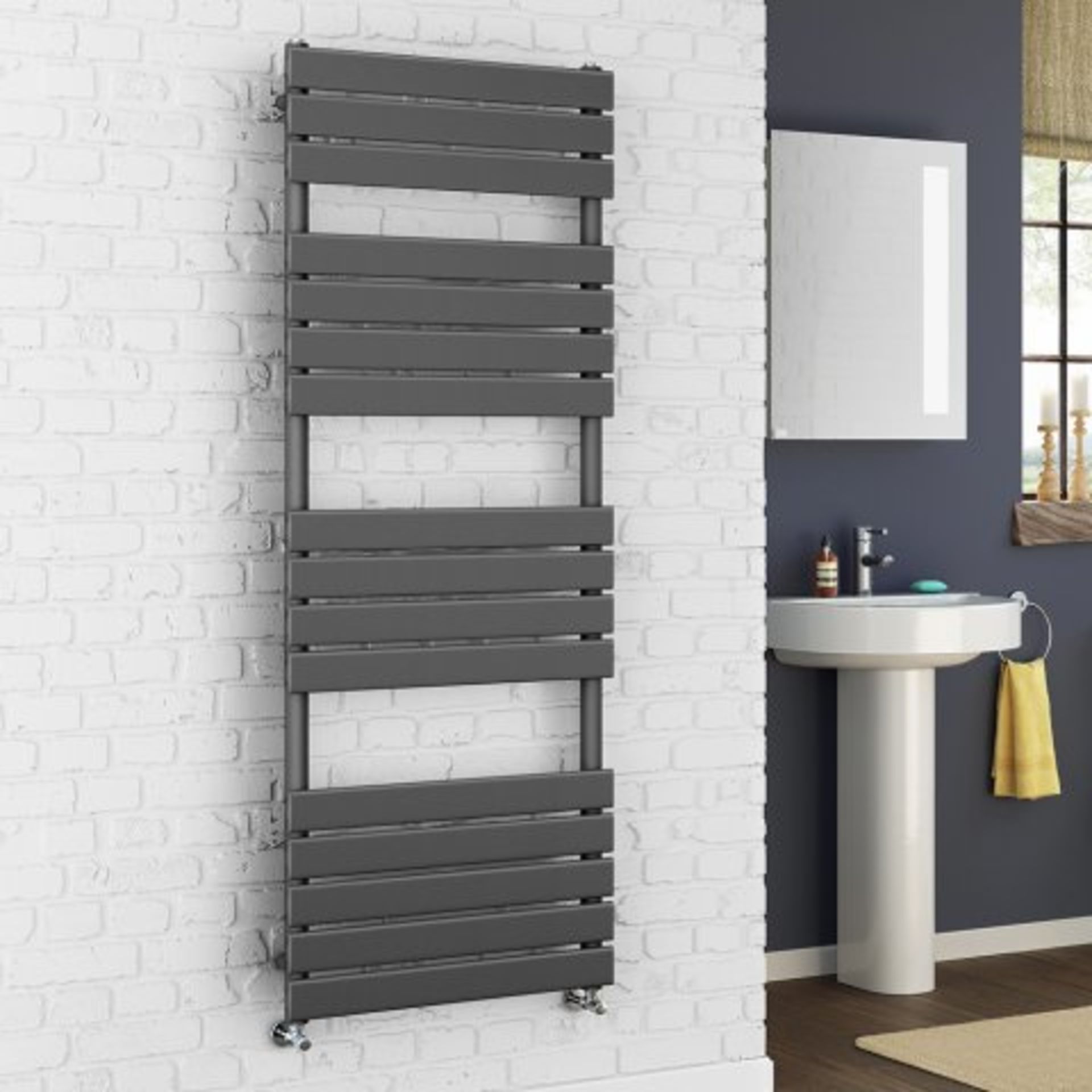 N69 - 1600x480mm Anthracite Double Oval Tube Vertical Radiator - Ember Premium. RRP £303.99. For