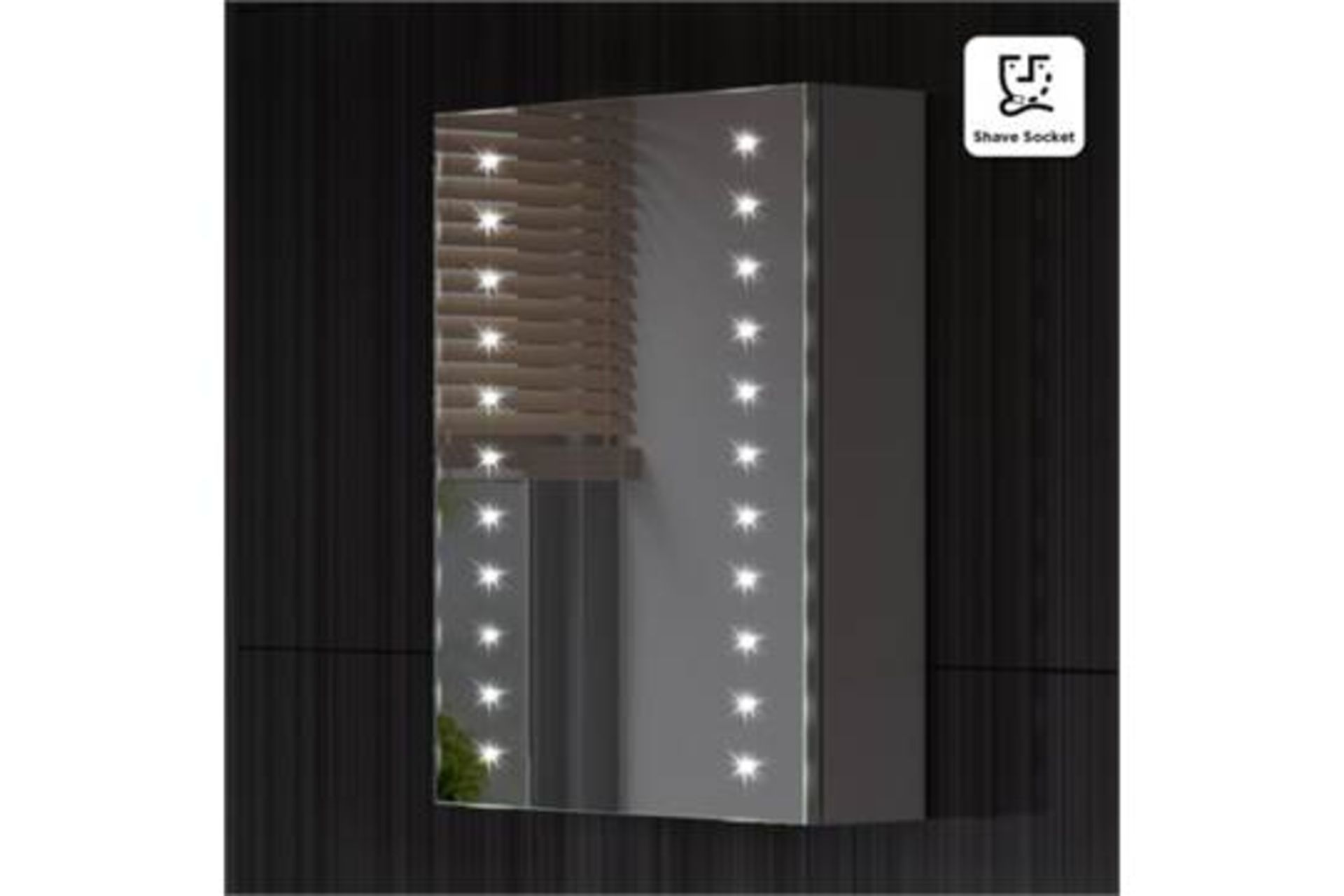 N14 - 450x600mm Galactic Illuminated LED Mirror Cabinet & Shaver Socket. RRP £299.99. The 450x600