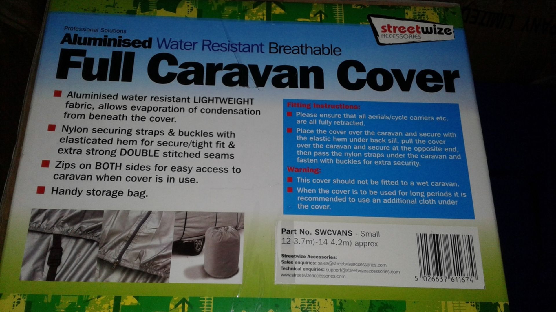 1 x aluminiumised breathable caravan cover - brand new - small size - 12- 14ft rrp £79.99 - Image 2 of 3