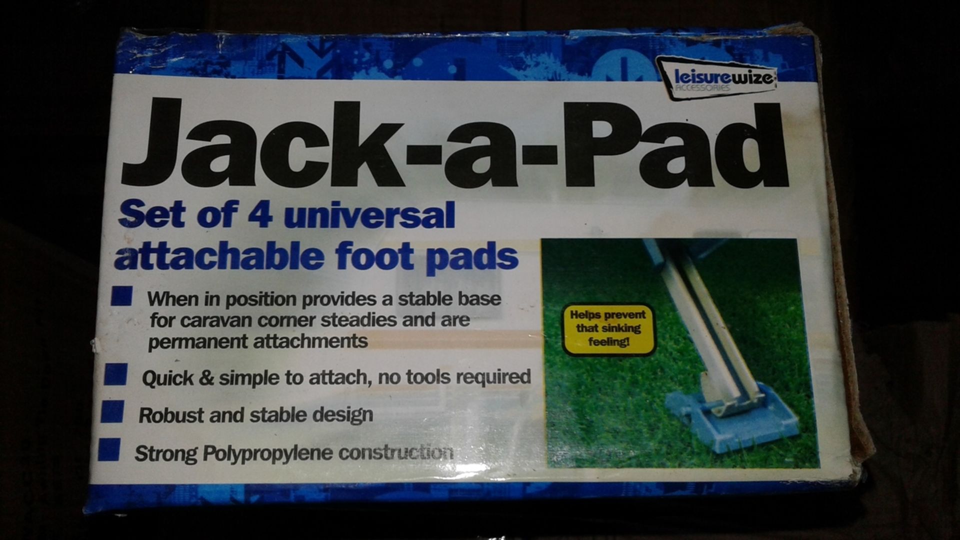10 sets of Jack a pad Konnect a pad caravan feet stabilisers - some damage packaging rrp £9.99