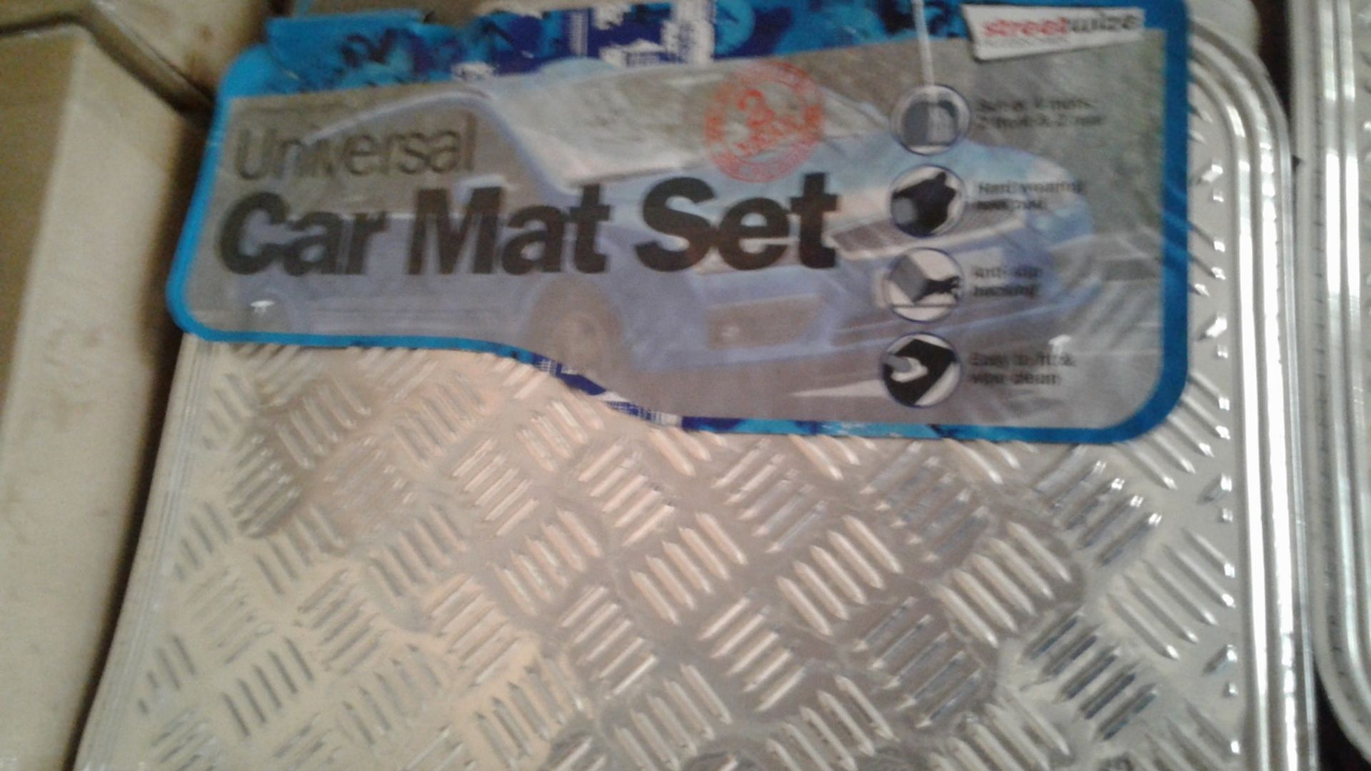 6 x sets - Chrome Silver checker Full mat set - 2 front & 2 back per set new & unused - rrp £12.99 - Image 3 of 5