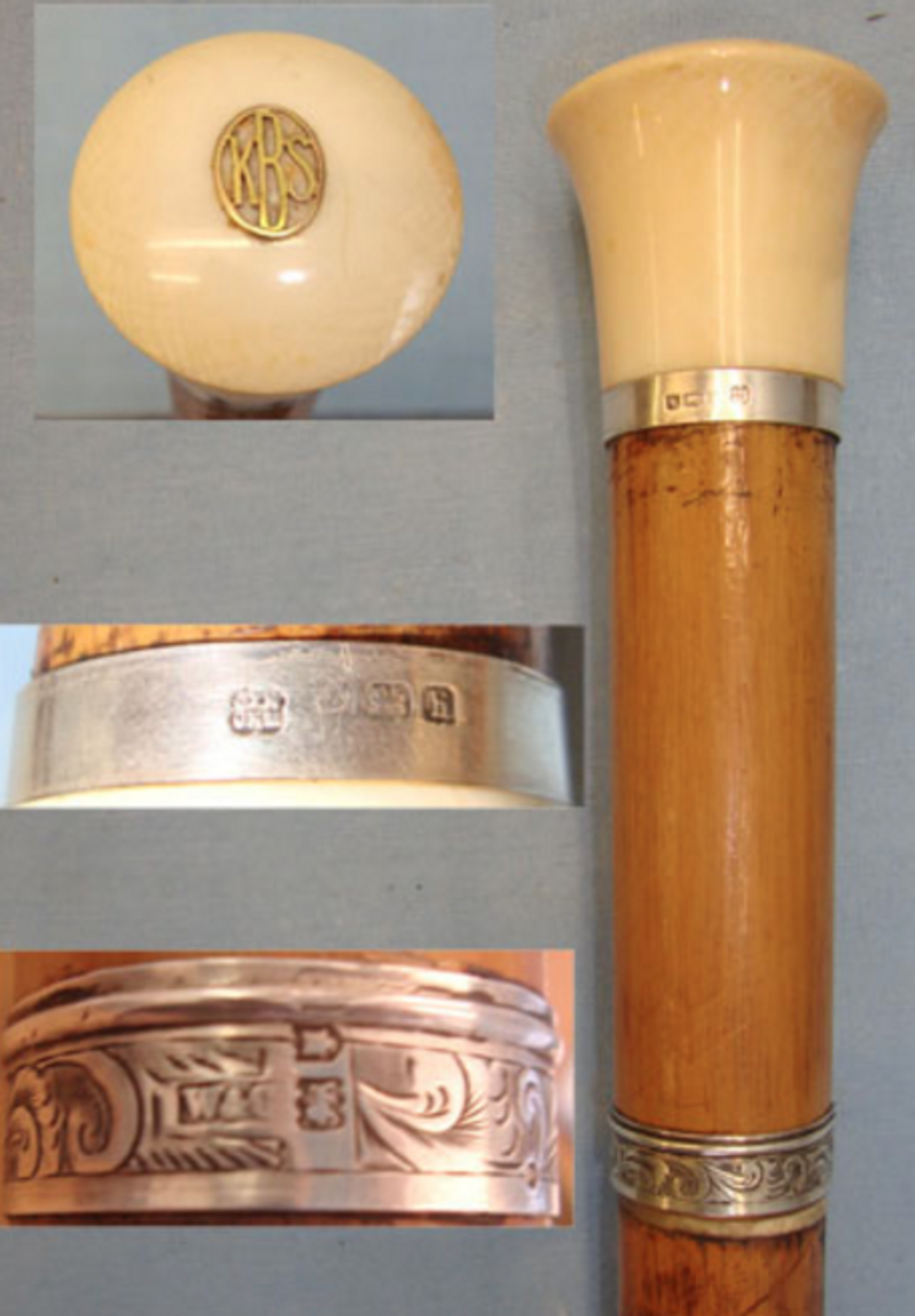 Victorian Gentleman’s,MallacaTriangular Section Rapier Blade Swordstick. Antique Ivory Topped Handle - Image 2 of 3