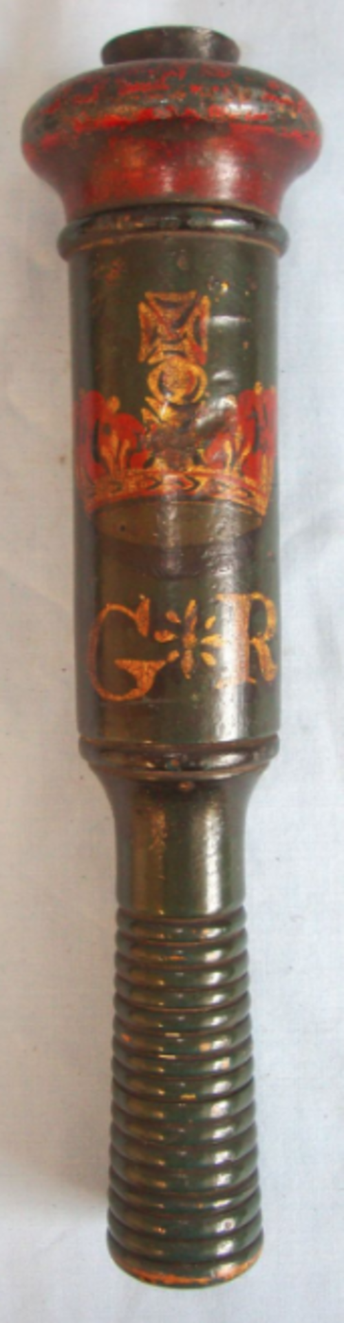 Georgian, Police/ Constabulary Tipstaff With Hand Painted Royal Cypher & Stylised Monogram ‘RP’