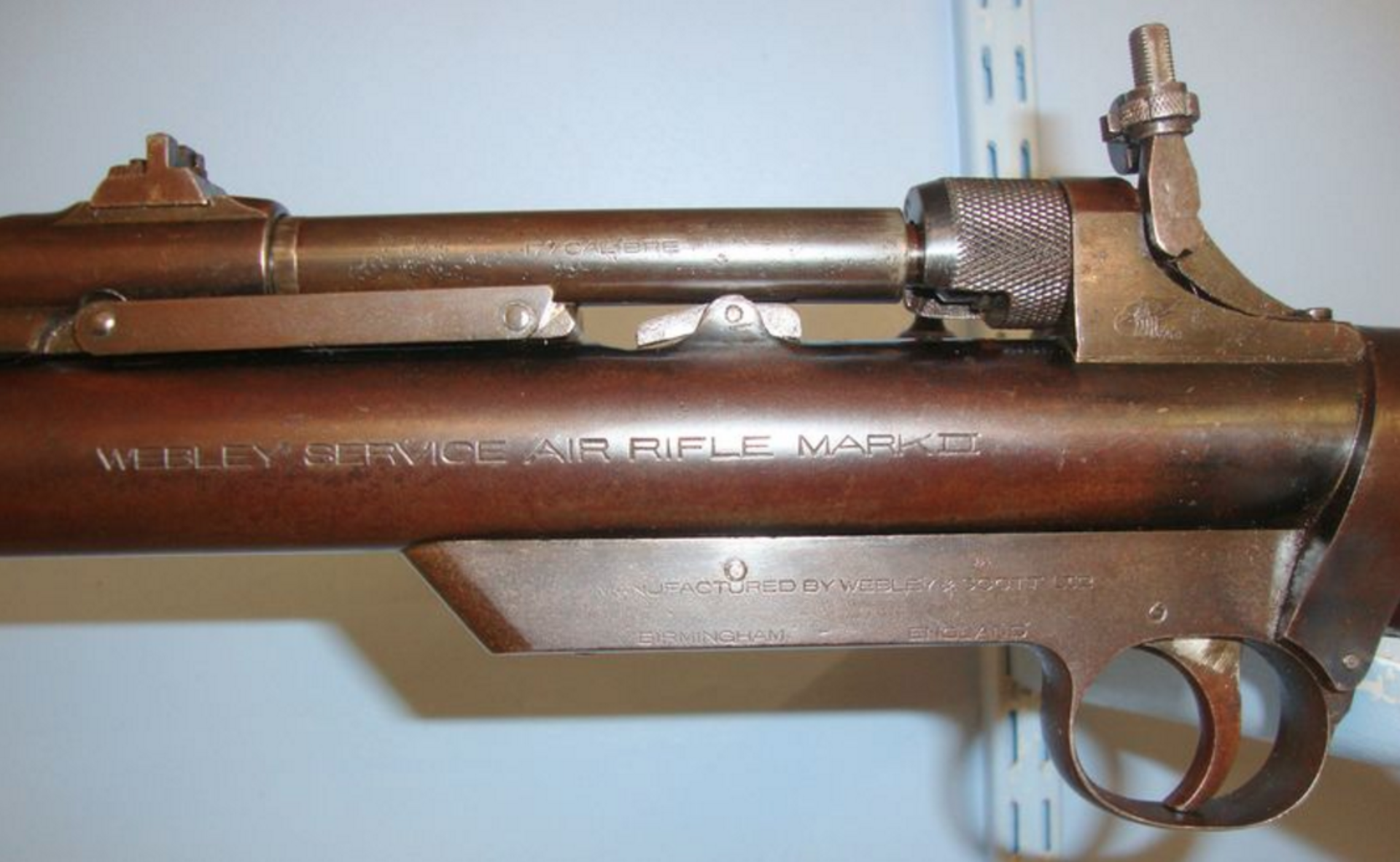 RARE, 1930's Webley Service 2nd Series/ Type .177 Calibre Air Rifle With Safety Catch. - Image 2 of 3