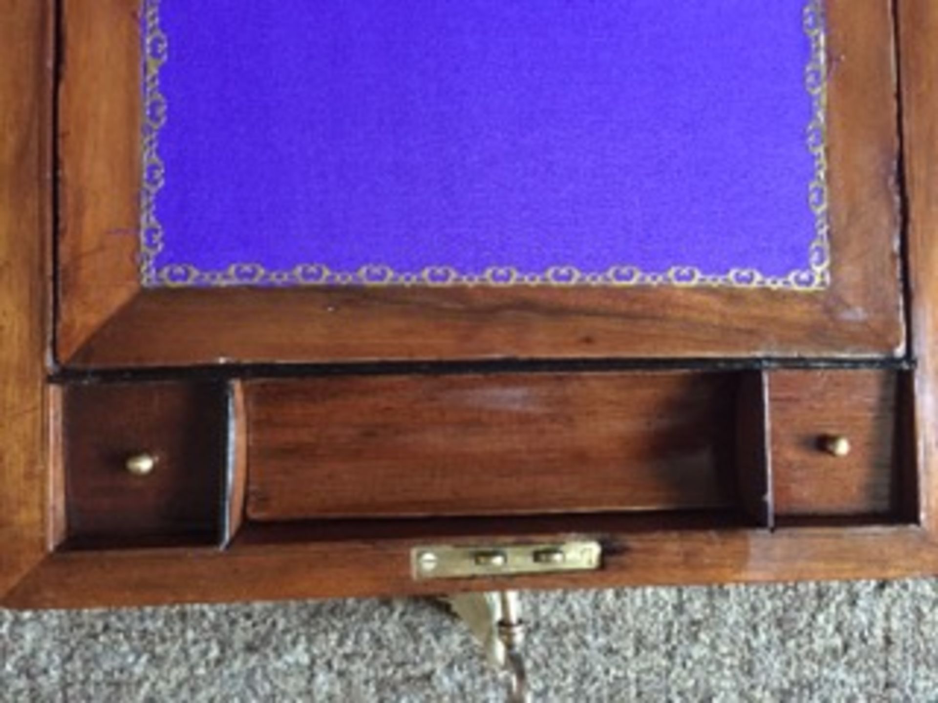 Late Victorian Tunbridge Ware Walnut Writing Slope - Image 7 of 9