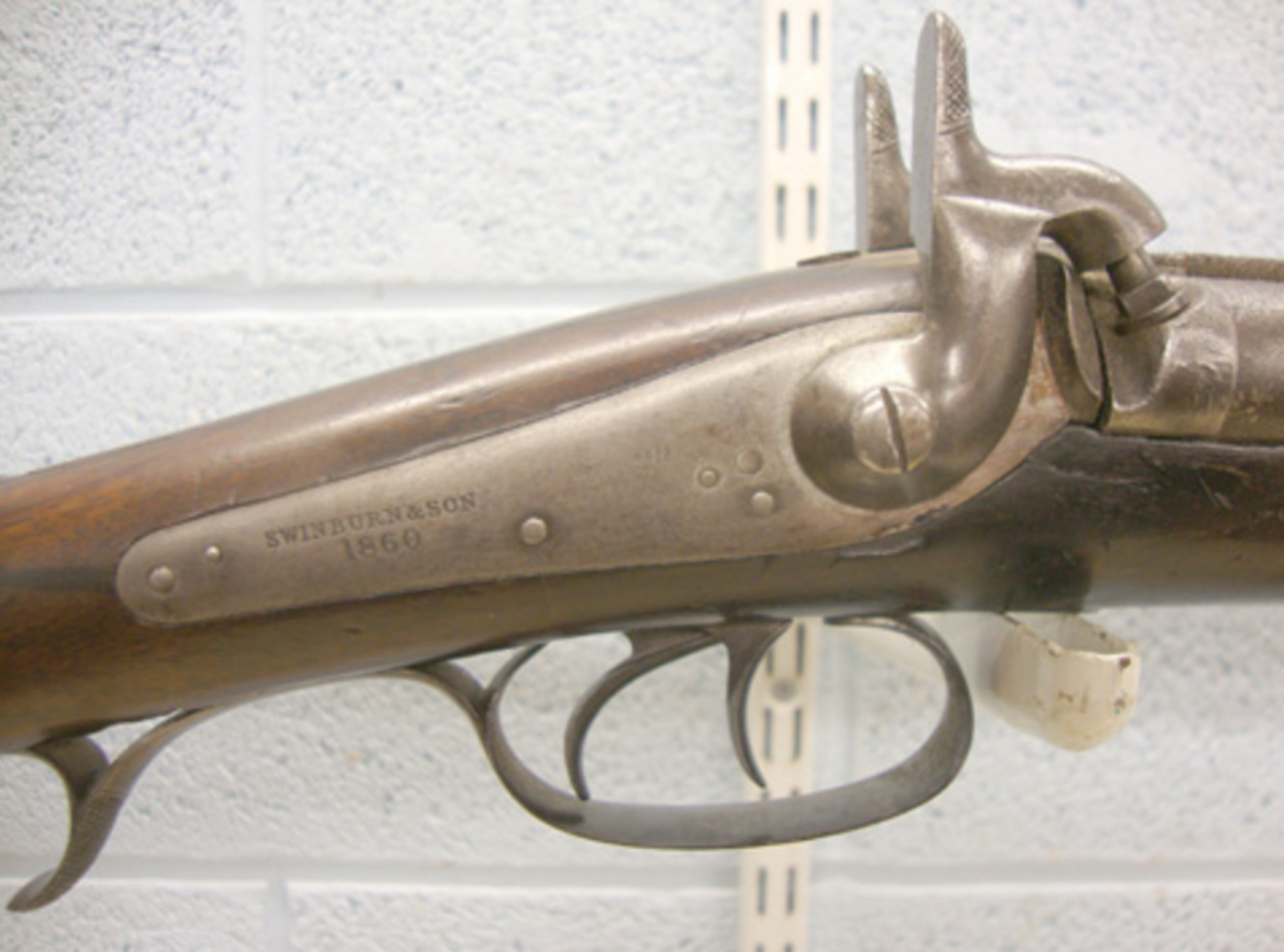 Rare, 1860 Dated Jacob Double Barrel Percussion Rifle, Swinburn & Co - Image 3 of 3