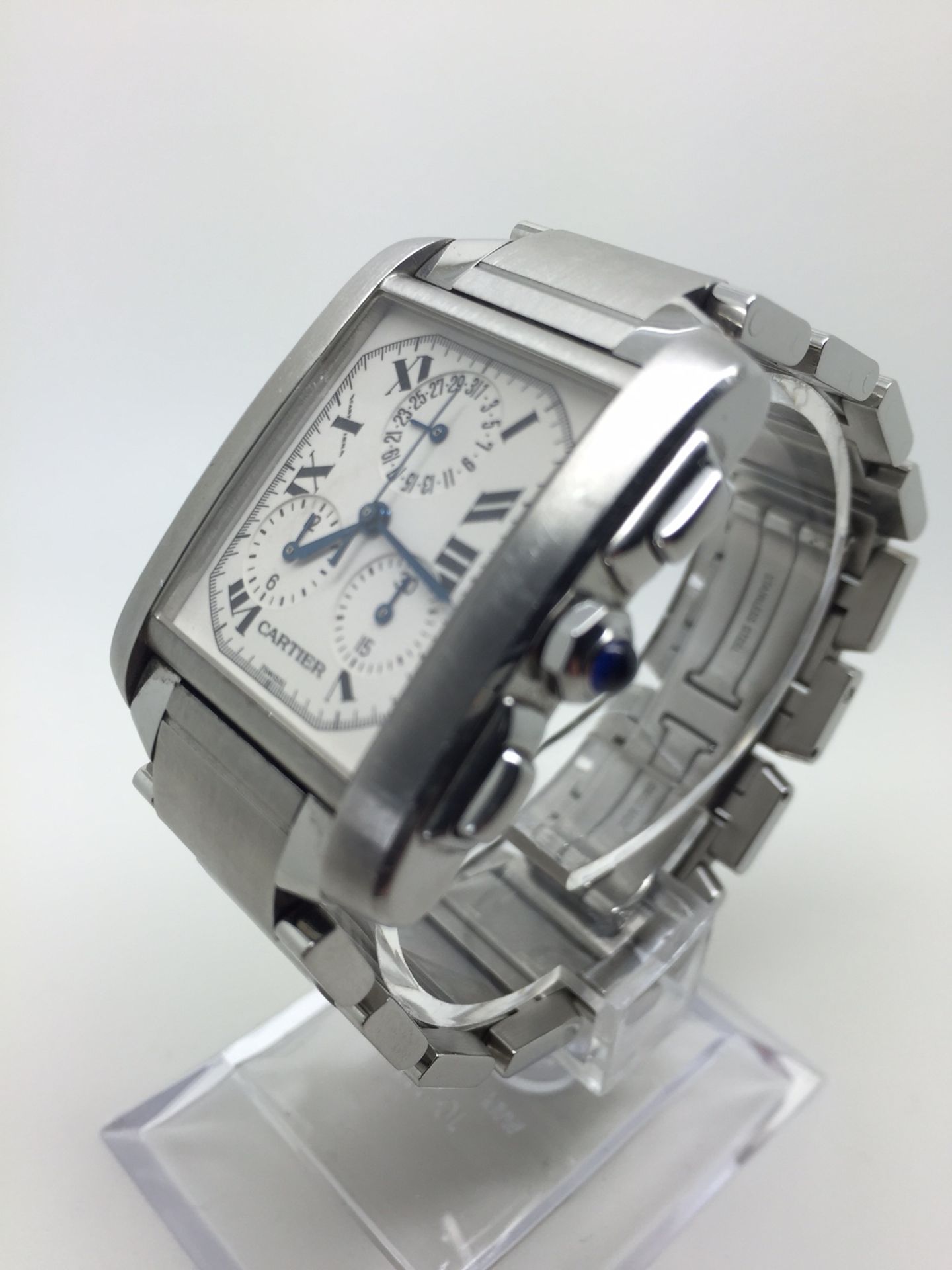 Cartier - Tank Francaise Chronoflex bracelet watch. Stainless steel case. - Image 3 of 4