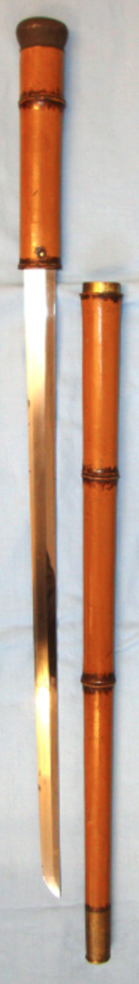VERY RARE, C1870’s-1910 Japanese Officers Or Samurai Warrior’s Bamboo Form Mallaca Sword Stick
