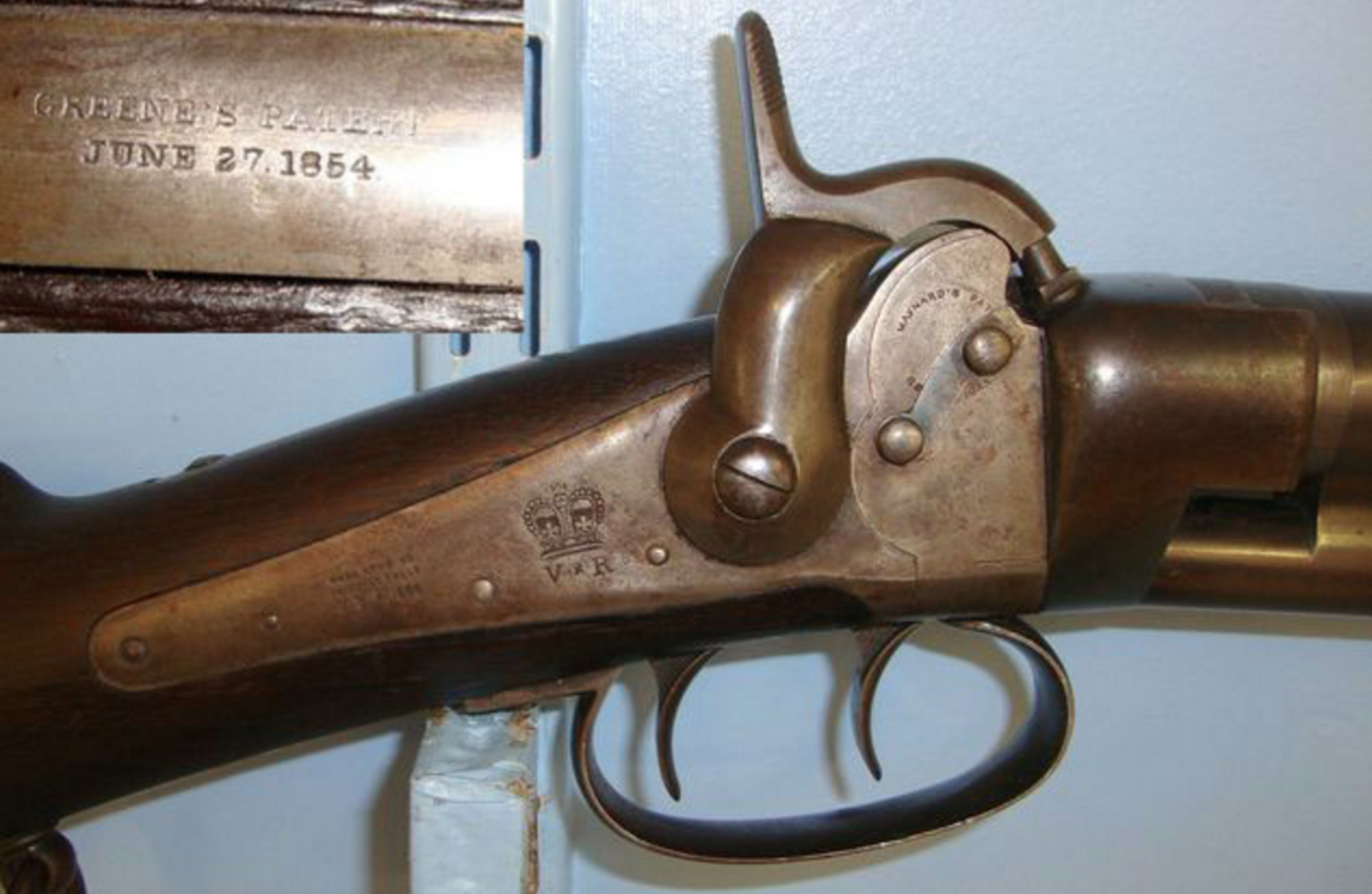 VERY RARE, MATCHING NUMBERS, British Military Issue Greene's Model 1856 - Image 2 of 3