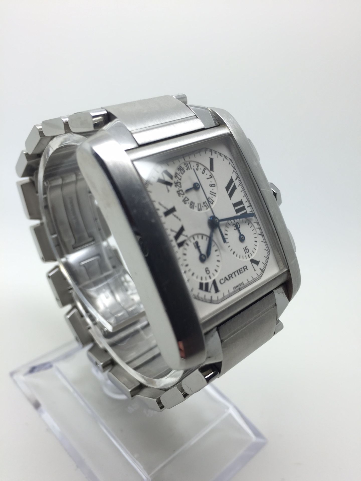 Cartier - Tank Francaise Chronoflex bracelet watch. Stainless steel case. - Image 2 of 4