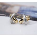 18k White & Yellow Gold 0.20ct Diamond Crossover Earrings