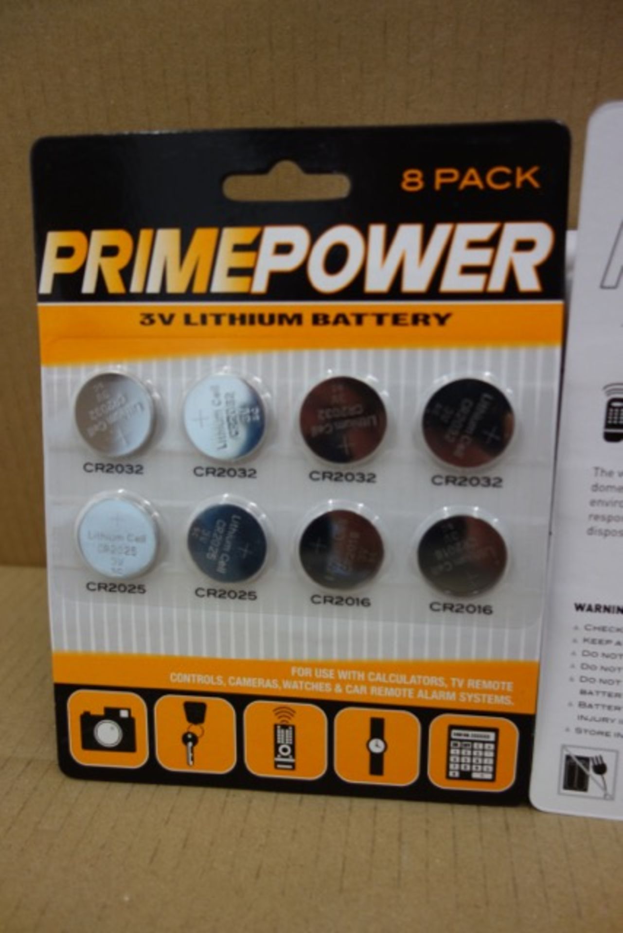 240 x Prime Power 8 Pack 3V Litium Battery Packs. Use to power: Watches, Calculators, TV Remotes, - Image 2 of 2