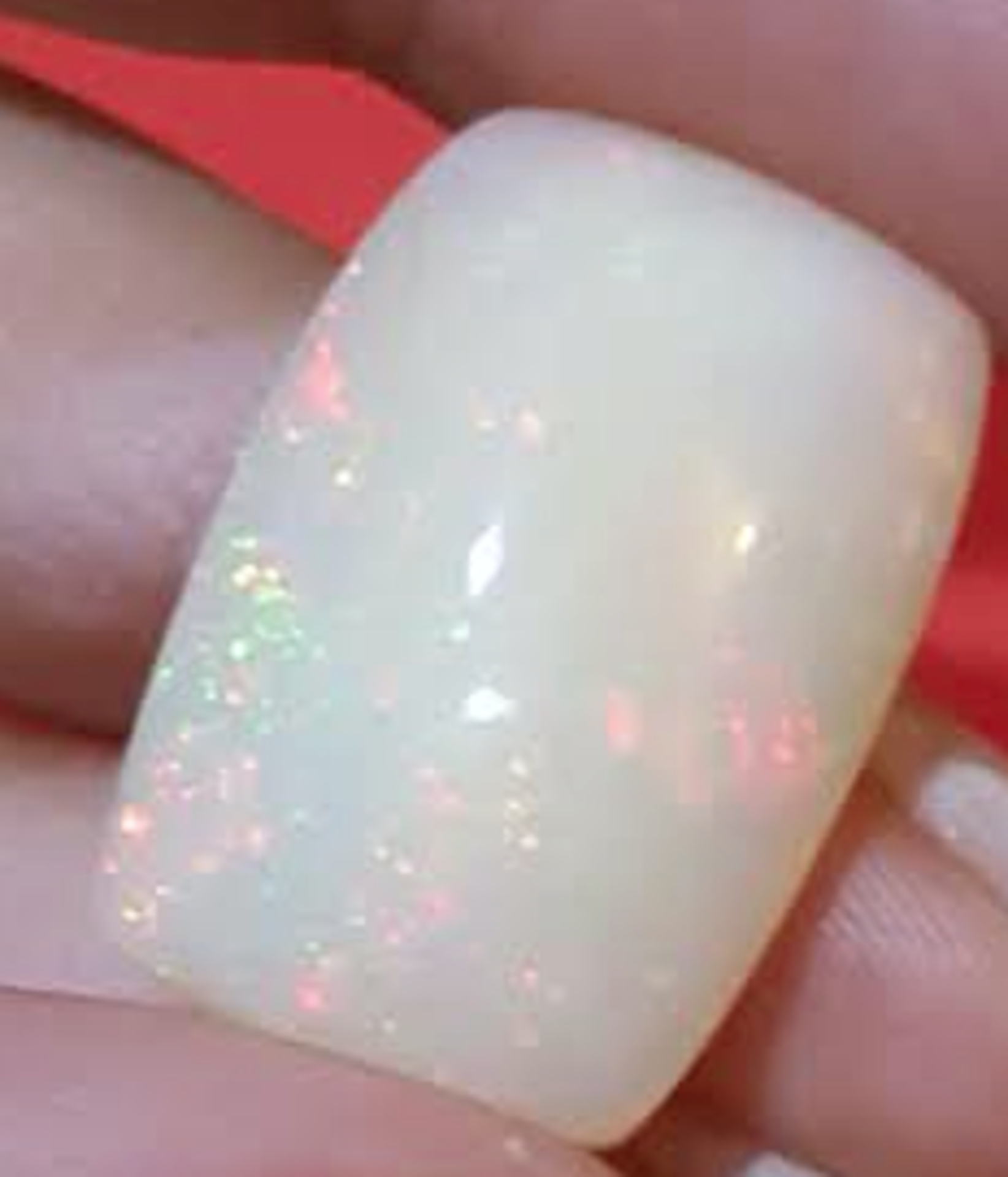 Huge 14.15 ct natural opal white with play of colours cushion cabochon shape HKD certified