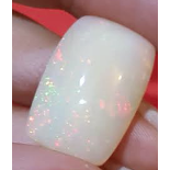 Huge 14.15 ct natural opal white with play of colours cushion cabochon shape HKD certified