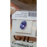 5.00 ct natural loose Gil certified oval shape tanzanite