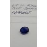 6.71 ct royal blue sapphire