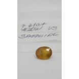 7.41 ct yellow sapphire