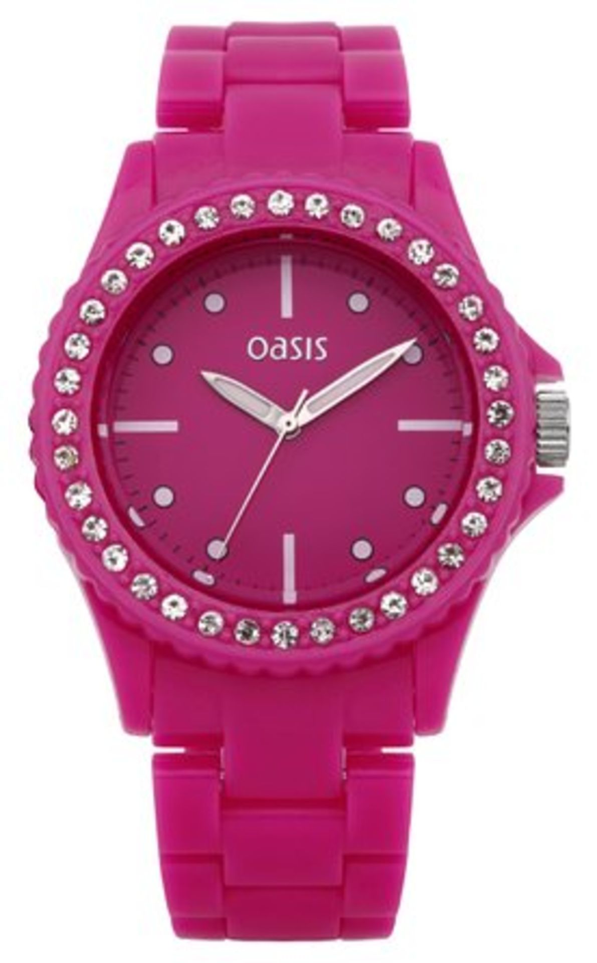 55 x Oasis Women's Quartz Watch with Pink Dial Analogue Display and Pink Plastic Bracelet RRP - £137