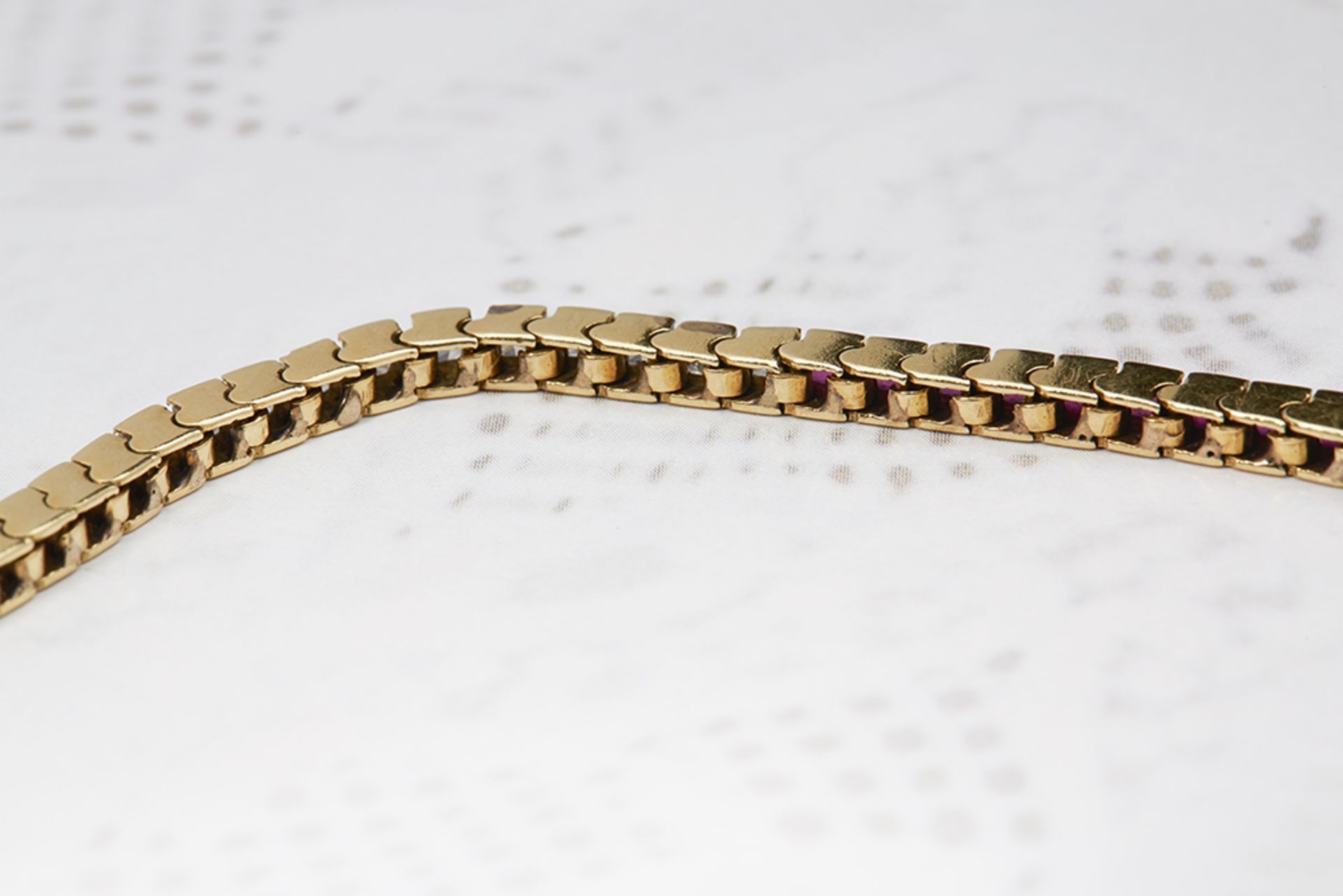UNBRANDED, 18k Yellow Gold 3.50ct Ruby & 3.50ct Diamond Tennis Bracelet - Image 5 of 6