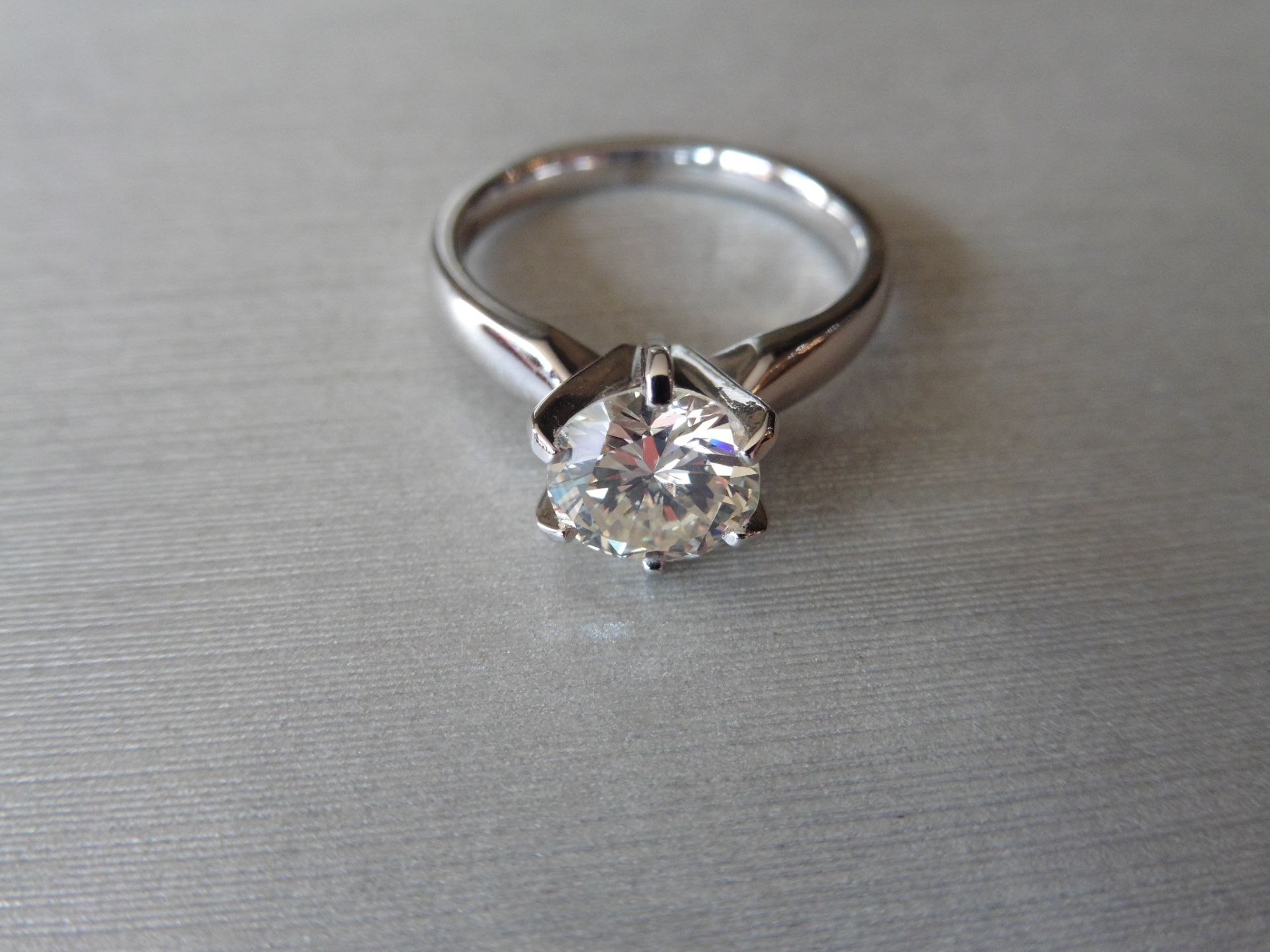 1.63ct brilliant cut diamond solitaire ring. I Colour and VS clarity. Set in a high 6 claw setting - Image 3 of 8