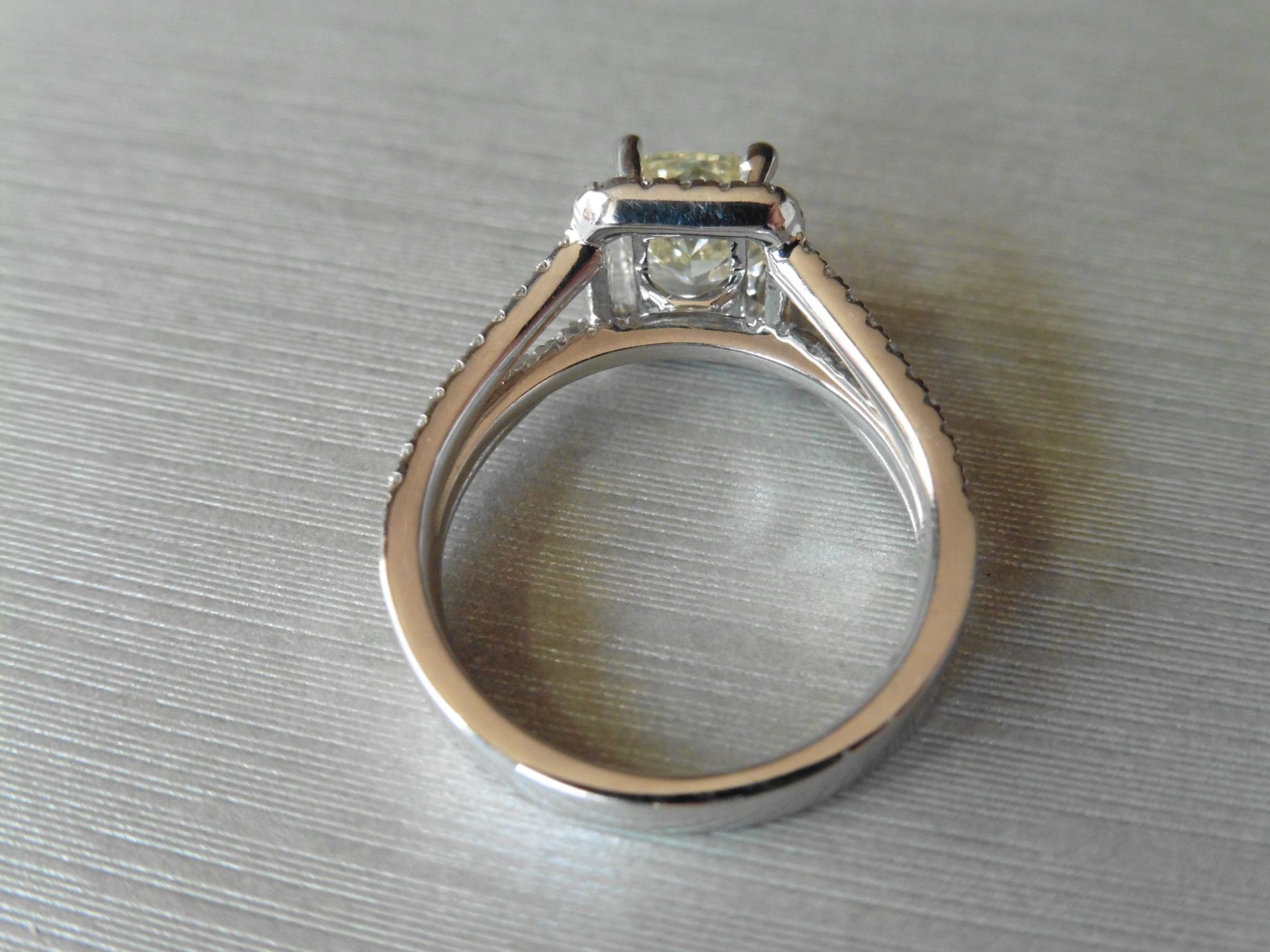1.70ct diamond solitaire ring. Centre stone is a 1.70ct radiant cut diamond, fancy light yellow - Image 3 of 5