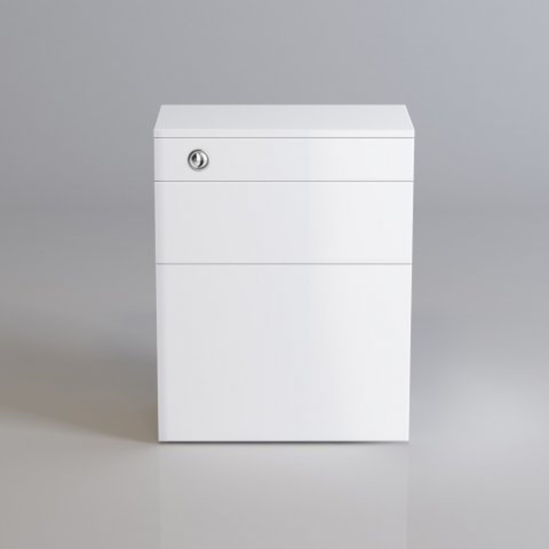 (SKU51) 600mm Gloss White Back To Wall Toilet Unit. RRP £169.99. This Denver Gloss White 600m back - Image 3 of 3