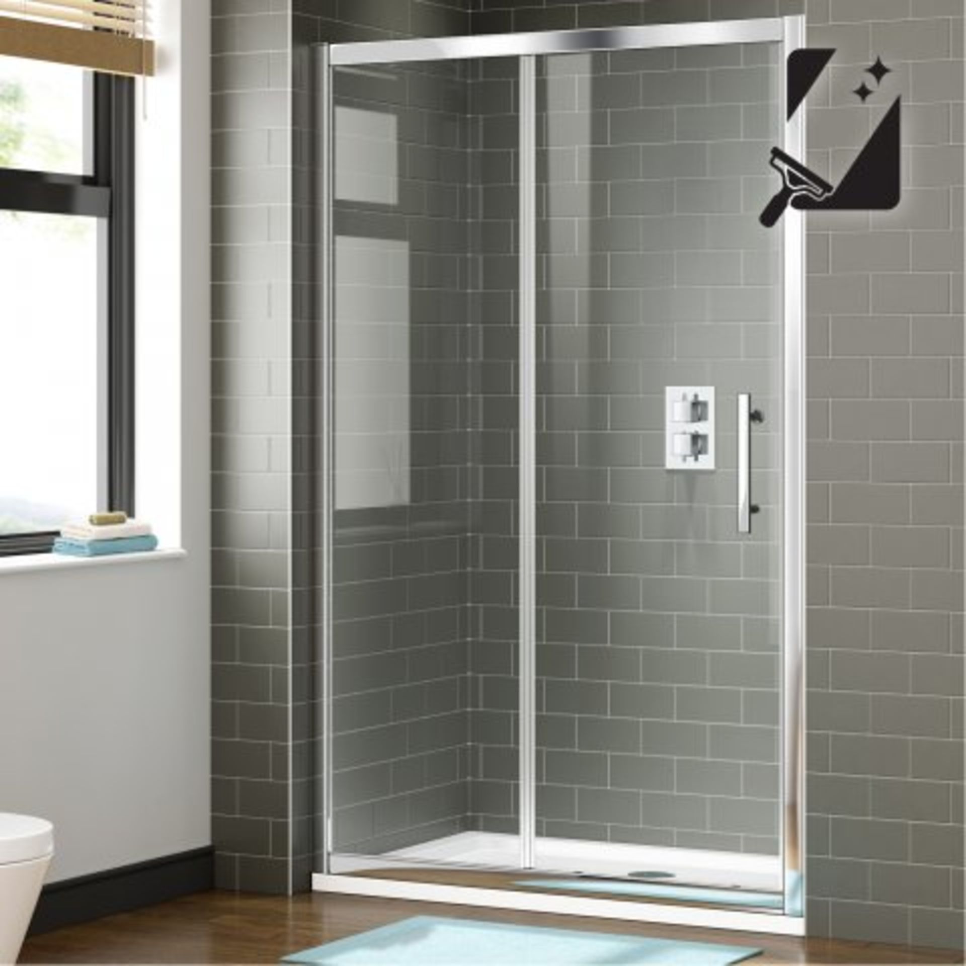 (SKU24) 1000mm - 8mm - Premium EasyClean Sliding Shower Door. RRP £452.99. Make the most of the dead
