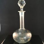 ANTIQUE or VINTAGE SHAFT AND GLOBE STAR CUT DECANTER A beautiful old decanter in traditional shaft