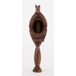 ANTIQUE TREEN WOODEN SQUIRREL NUT CRACKER 19TH C.