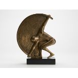 CONTINENTAL RUSSIAN, BRONZE ATHLETE SCULPTURE 20 C.