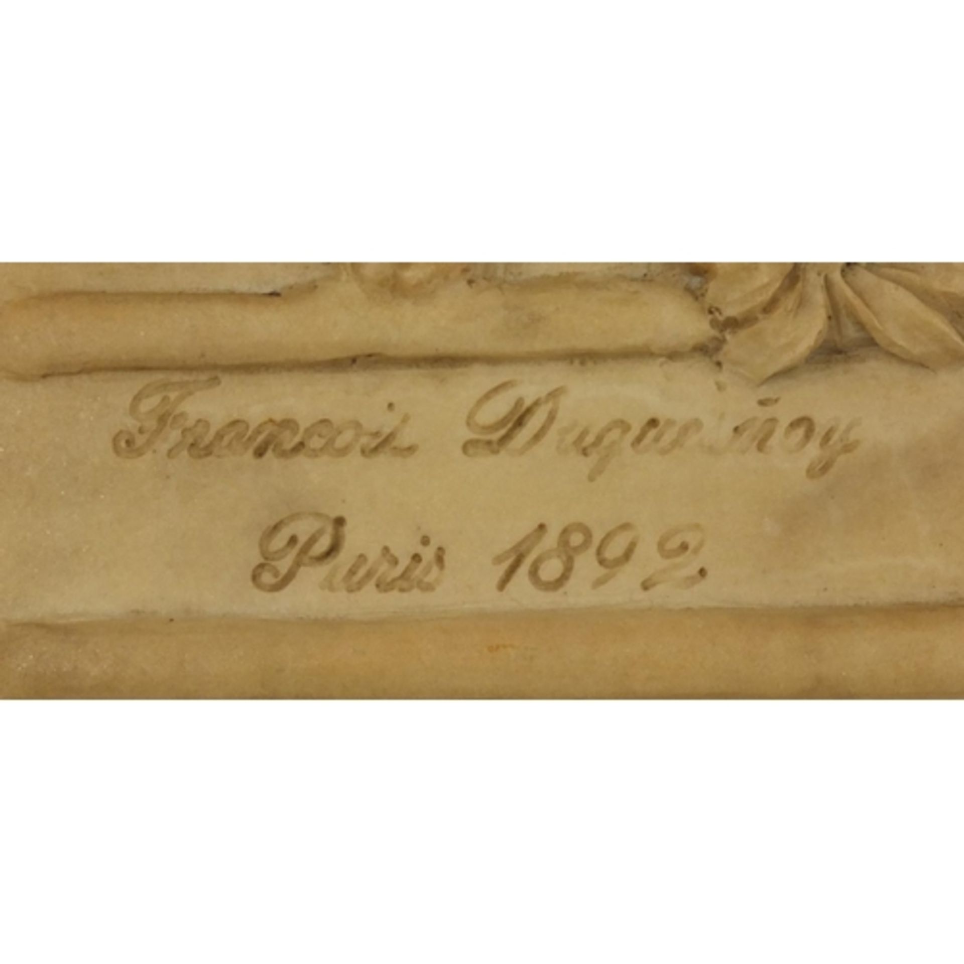Marble Plaque Signed Francois Duquesnoy Paris 1892 - Image 2 of 4