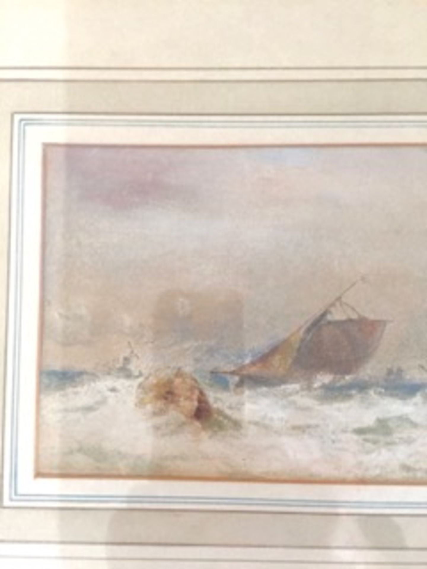 A signed V Copley Fielding seascape water colour - Image 3 of 5