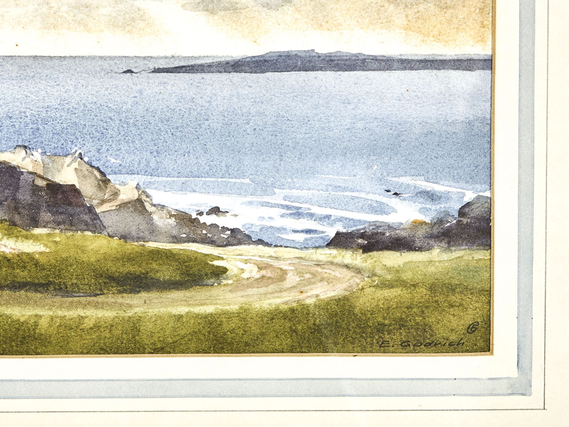 E. GODRICH, 'ON SKOMER ISLAND', ORIGINAL WATERCOLOUR 20TH C - Image 6 of 9