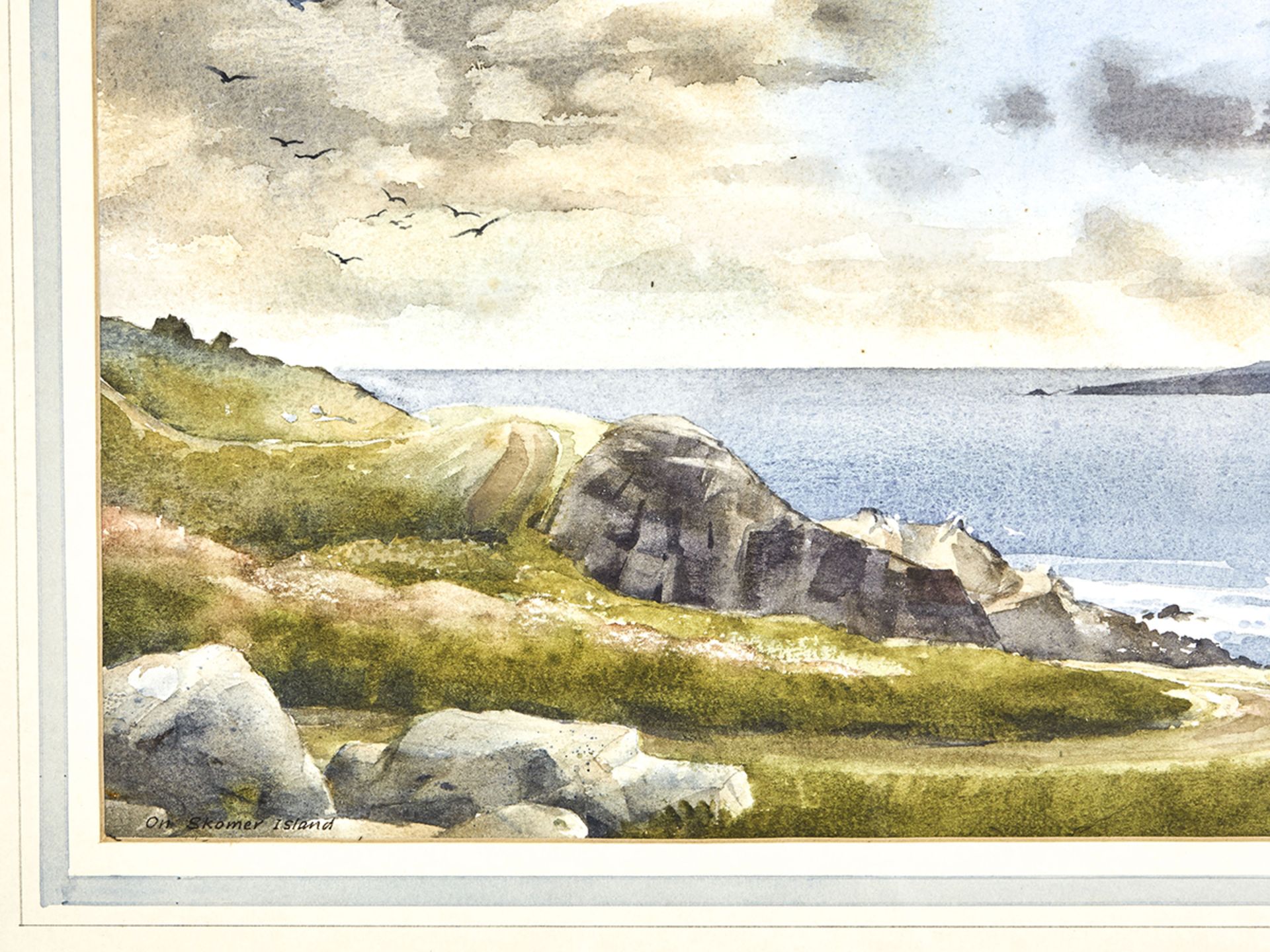 E. GODRICH, 'ON SKOMER ISLAND', ORIGINAL WATERCOLOUR 20TH C - Image 4 of 9