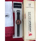 Pre owned SEVENFRIDAY watch model no P1/03 fully boxed with all paperwork